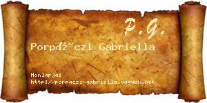 Porpáczi Gabriella névjegykártya